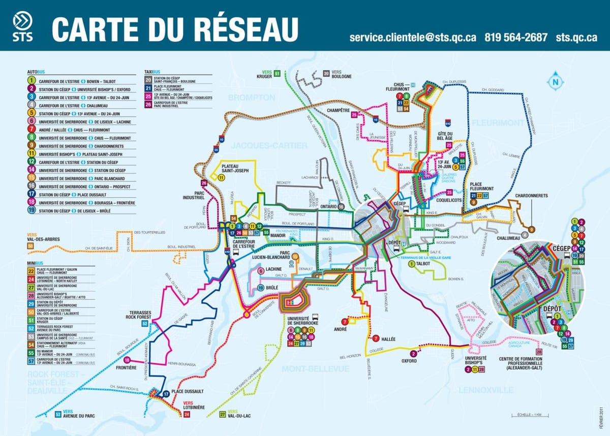 Quebec City bus routes kartta