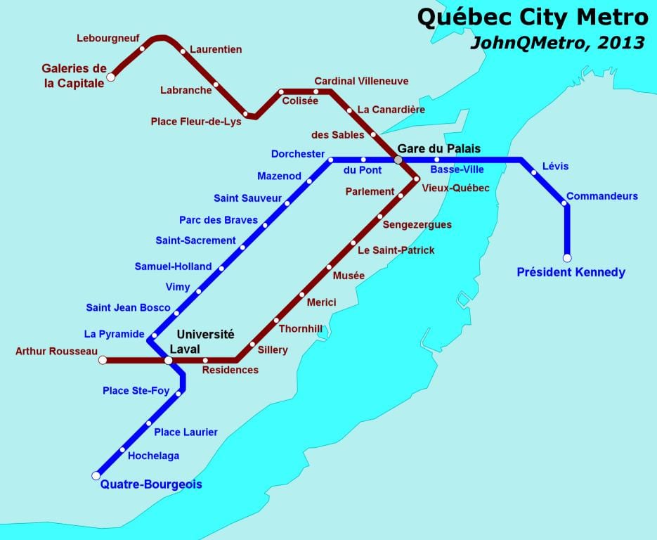 Quebec City subway kartta