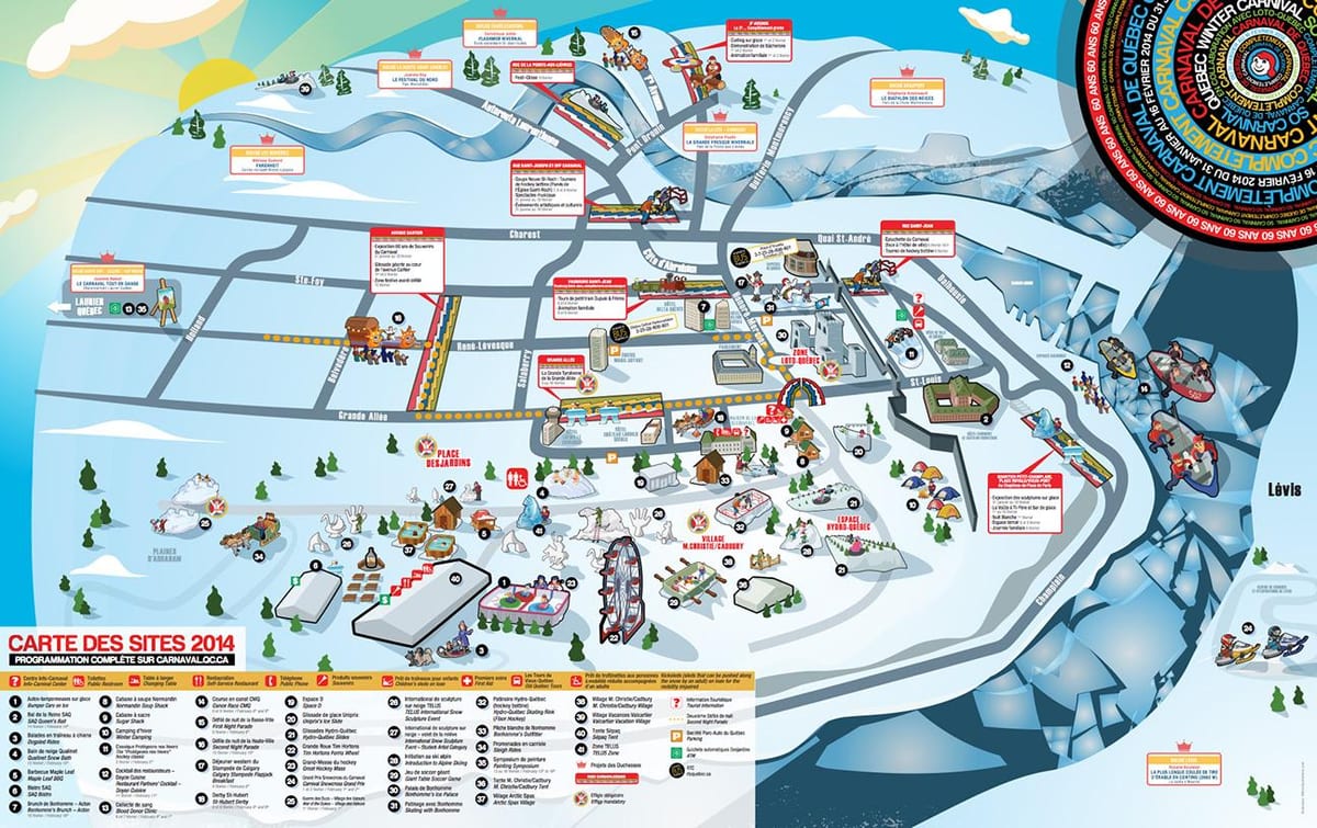 Kartta Quebec winter carnival
