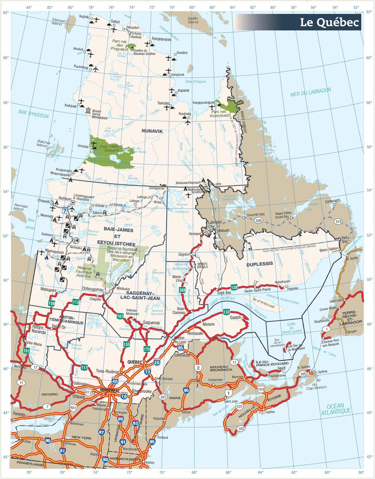 Kartta road Quebec canada