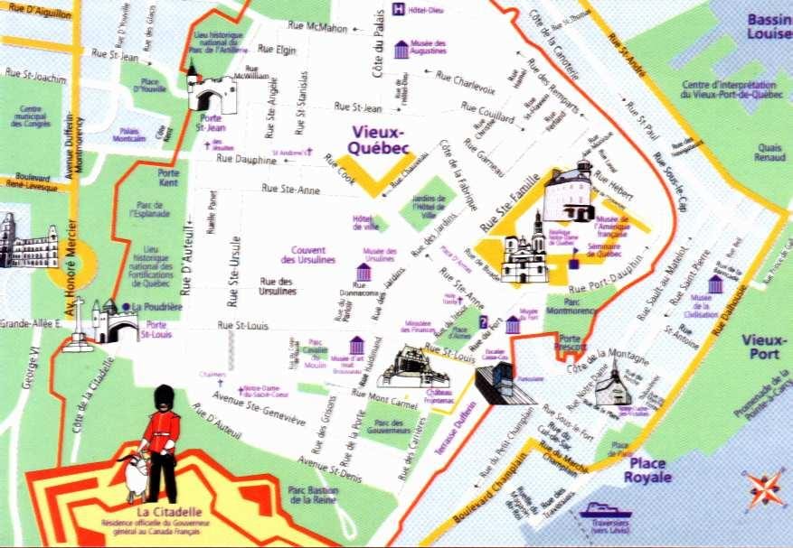 vanha kaupunki Quebec City map